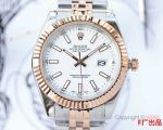 Rolex Datejust 40 Watch Replica Two Tone Rose Gold White Dial